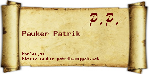 Pauker Patrik névjegykártya