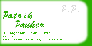 patrik pauker business card